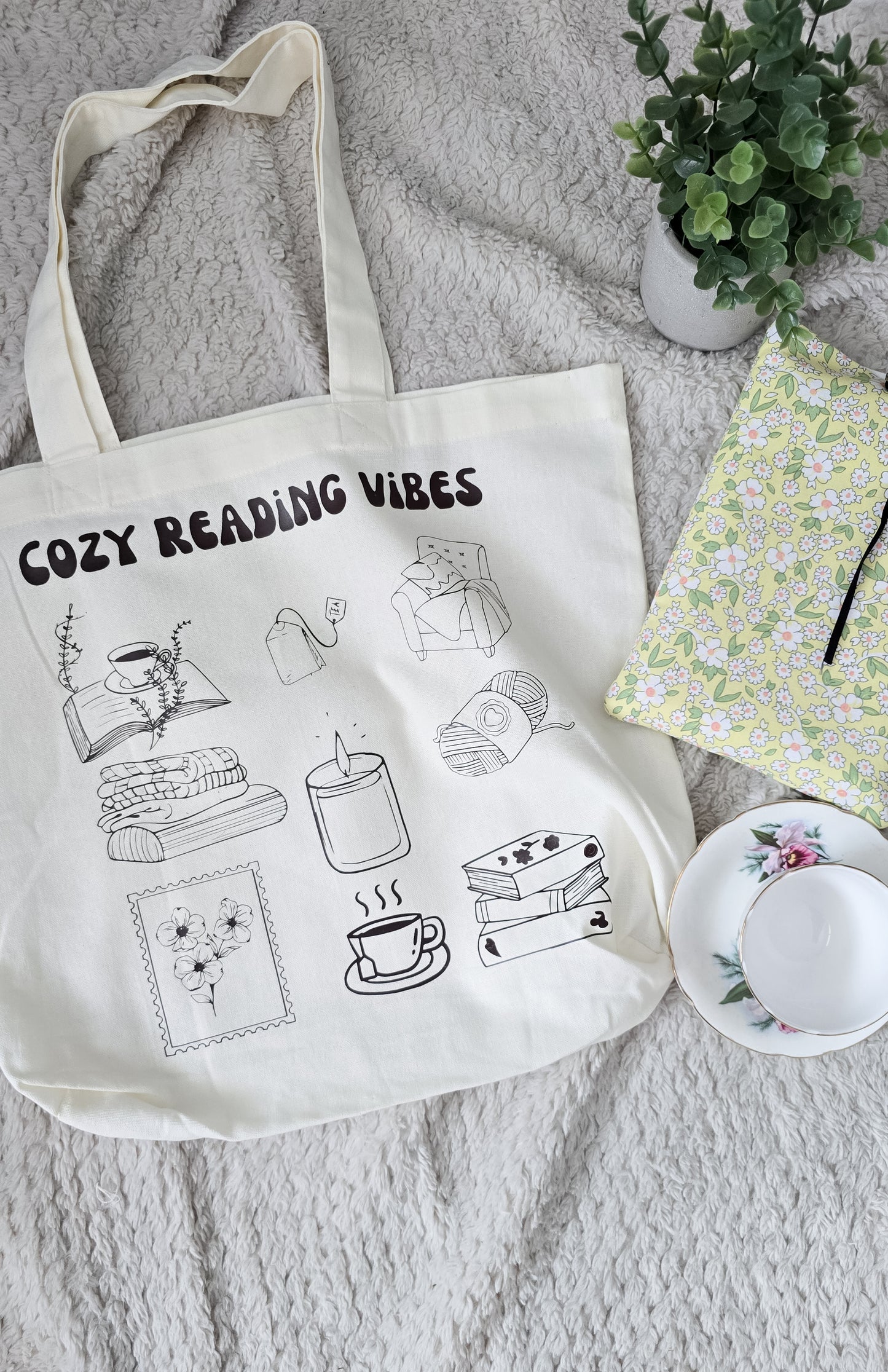Cozy Reading Vibes Tote Bag