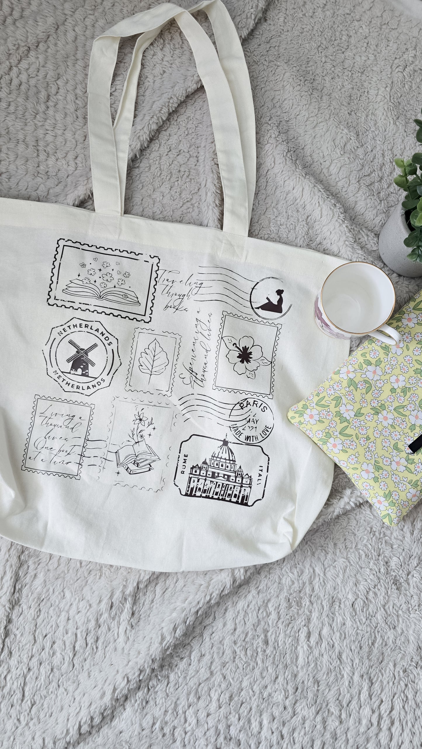 Vintage Stamp Tote Bag
